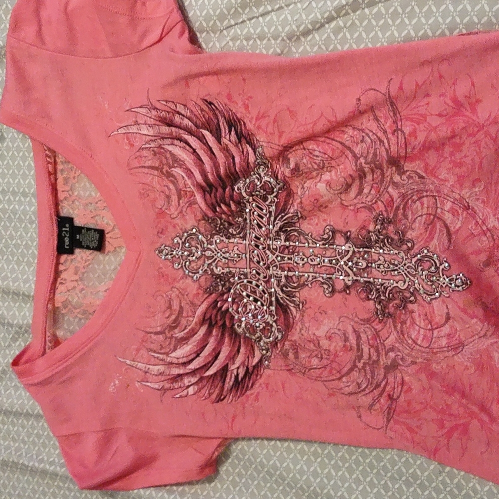 Pink laced back shirt